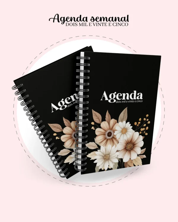 Arquivo Digital AGENDA SEMANAL FLORAL (3DPP)  - 2025