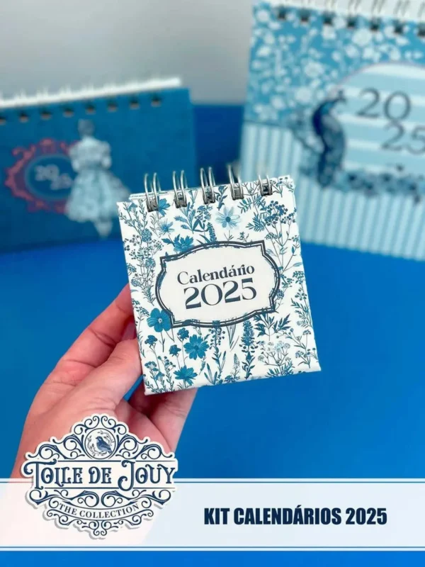 Arquivo Digital CALENDÁRIOS FLORAL AZUL 01 - 2025 - Image 2