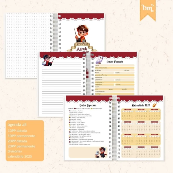 Arquivo Digital KIT ESCOLAR HARRY POTTER COM AGENDA 01 - 2025 - Imagem 2