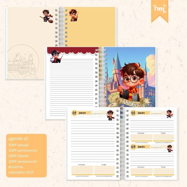Arquivo Digital KIT ESCOLAR HARRY POTTER COM AGENDA 01 - 2025 - Imagem 3