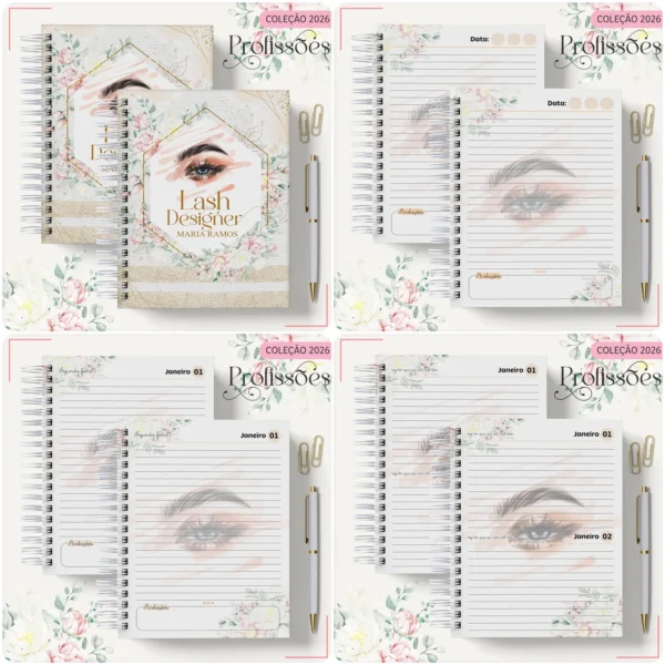 Arquivo Digital AGENDA LASH DESIGNER FLORAL 2 - 2026 - Imagem 2
