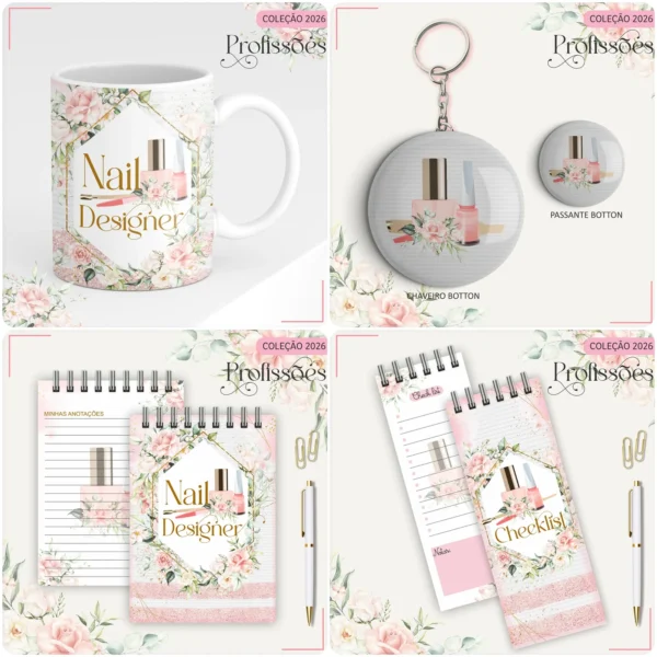 Arquivo Digital AGENDA NAIL DESIGNER FLORAL 2 - 2026 - Imagem 3
