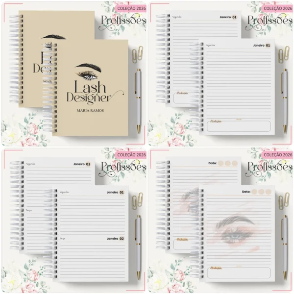 Arquivo Digital AGENDA LASH DESIGNER FLORAL 2 - 2026 - Imagem 4
