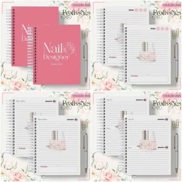 Arquivo Digital AGENDA NAIL DESIGNER FLORAL 2 - 2026 - Imagem 4