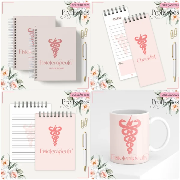 Arquivo Digital AGENDA FISIOTERAPEUTA FEMININA FLORAL 2 - 2026 - Imagem 5