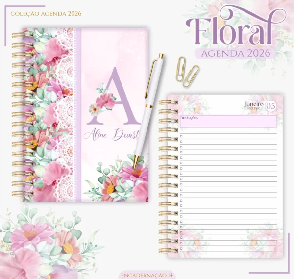 Arquivo Digital AGENDA ALFABETO FLORAL LILÁS 1 - 2026