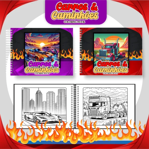Arquivo Digital LIVRO DE COLORIR CARROS E CAMINHÕES 01