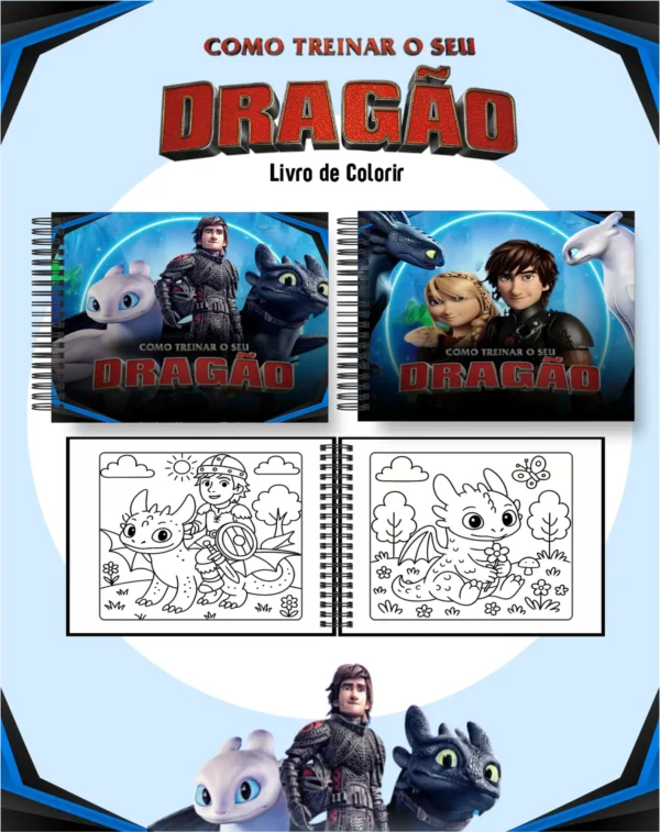 Arquivo Digital LIVRO DE COLORIR COMO TREINAR O SEU DRAGÃO 01