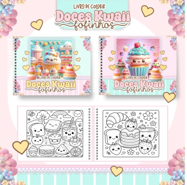 Arquivo Digital LIVRO DE COLORIR DOCES KAWAII 01