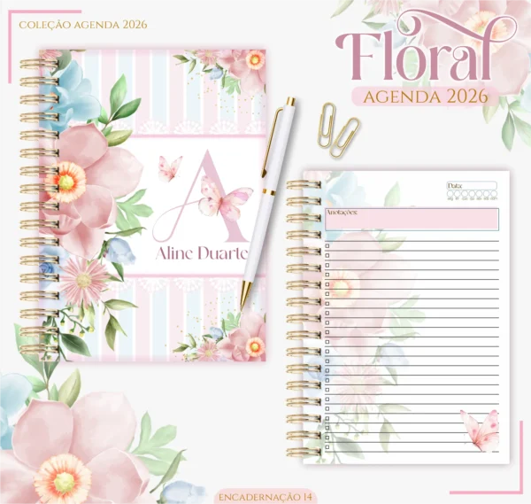 Arquivo Digital AGENDA ALFABETO FLORAL CANDY 1 - 2026 - Imagem 2