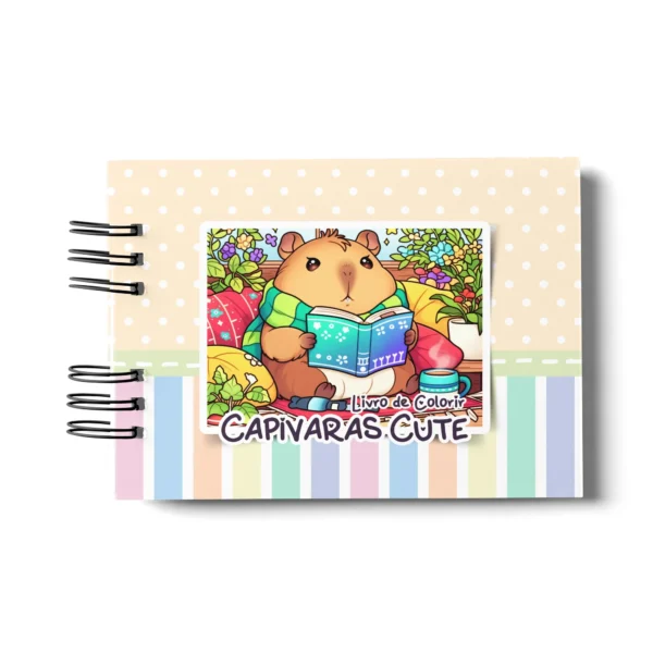 Arquivo Digital LIVRO DE COLORIR CAPIVARA CUTE 01 - Imagem 2