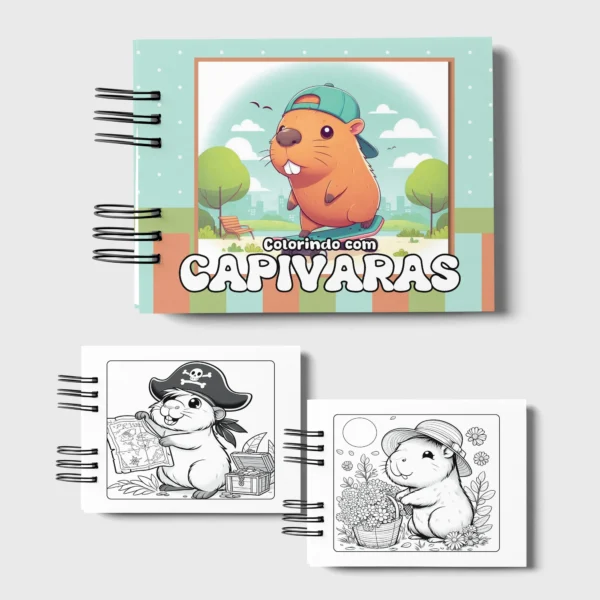 Arquivo Digital LIVRO DE COLORIR CAPIVARAS 01 - Imagem 2