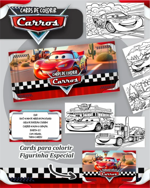 Arquivo Digital LIVRO DE COLORIR CARROS DISNEY 01 - Imagem 2