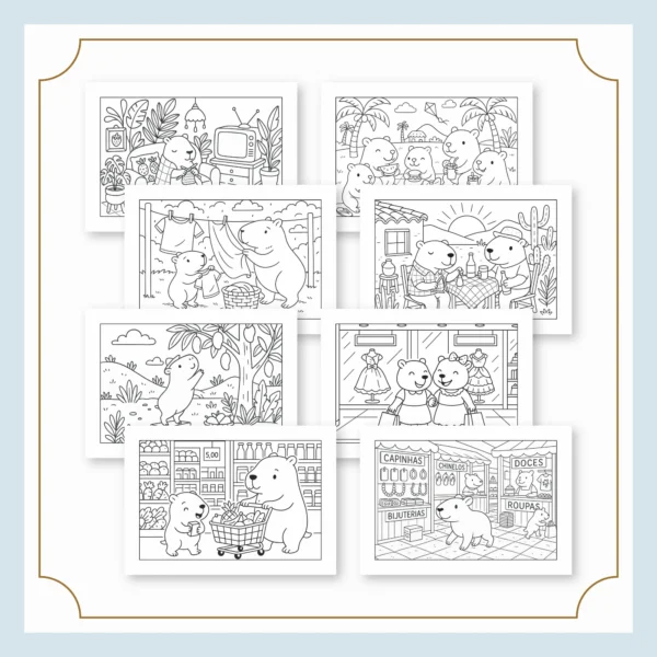 Arquivo Digital LIVRO DE COLORIR CAPIVARA 08 - Imagem 3