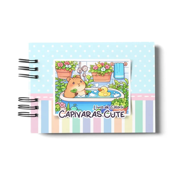 Arquivo Digital LIVRO DE COLORIR CAPIVARA CUTE 01 - Imagem 3