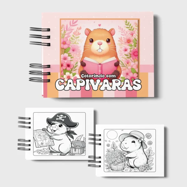 Arquivo Digital LIVRO DE COLORIR CAPIVARAS 01 - Imagem 3