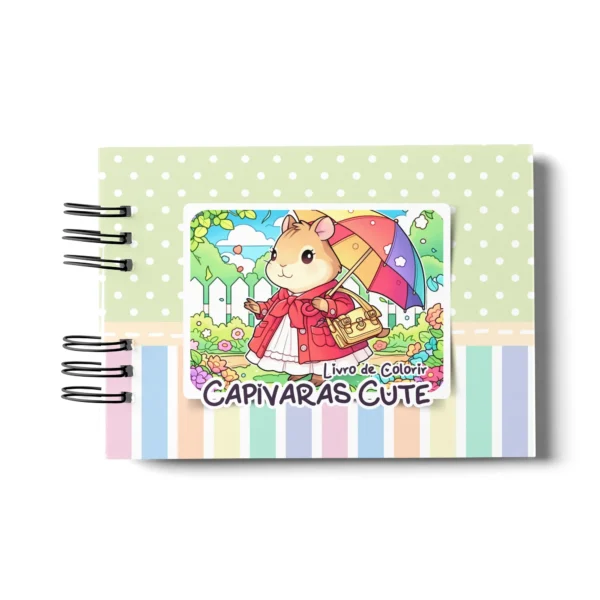 Arquivo Digital LIVRO DE COLORIR CAPIVARA CUTE 01 - Imagem 4