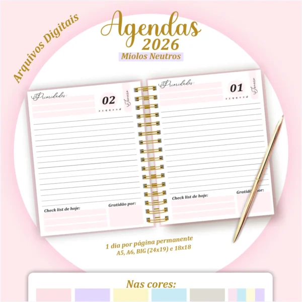 Arquivo Digital AGENDA E PLANNERS COLLORS  2 - 2026 - Imagem 5