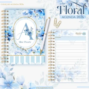 Arquivo Digital AGENDA FLORAL ALFABETO AZUL 5 - 2026