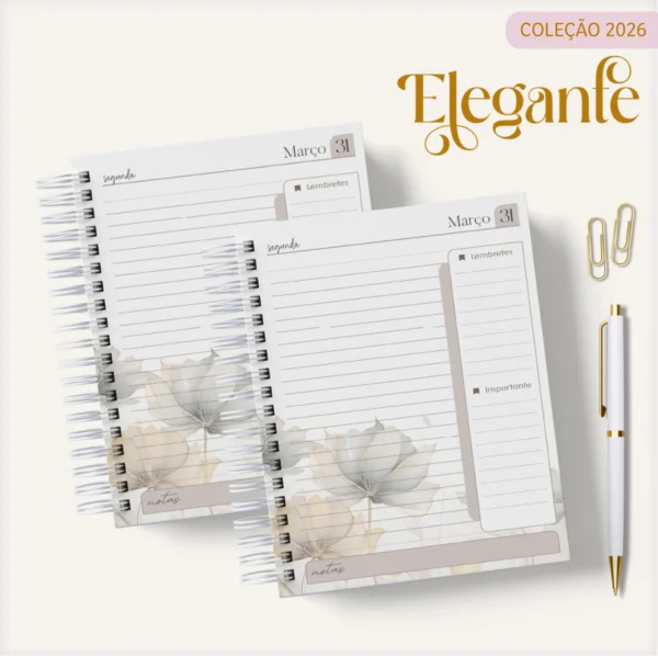 Arquivo Digital AGENDA FLORAL ELEGANTE 1 - 2026 - Imagem 2