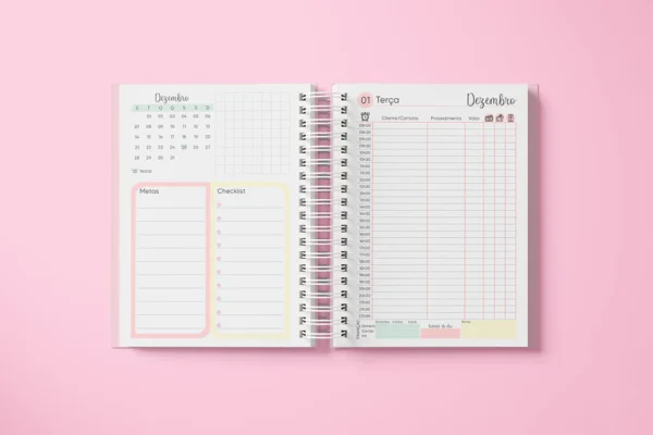 Arquivo Digital PLANNER E AGENDAMENTOS FLORAL PINK 1 - 2026 - Imagem 2