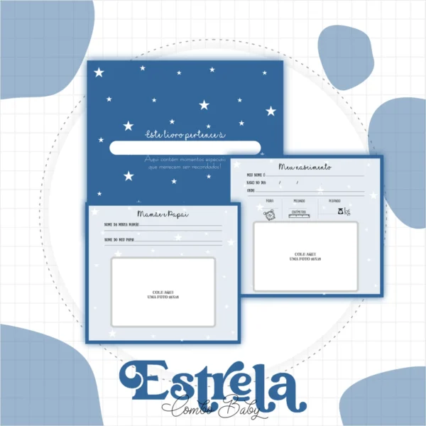 Arquivo Digital CADERNETA DE VACINA ESTRELA AZUL MARINHO 1 - Imagem 3