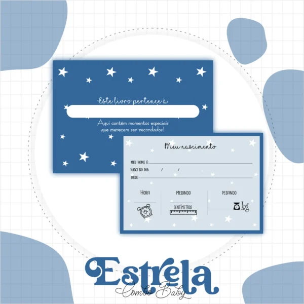 Arquivo Digital CADERNETA DE VACINA ESTRELA AZUL MARINHO 1 - Imagem 4
