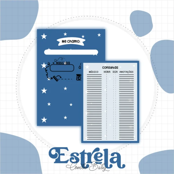 Arquivo Digital CADERNETA DE VACINA ESTRELA AZUL MARINHO 1 - Imagem 5