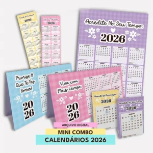 Arquivo Digital CALENDÁRIOS FLORAL COLOR 01 - 2026