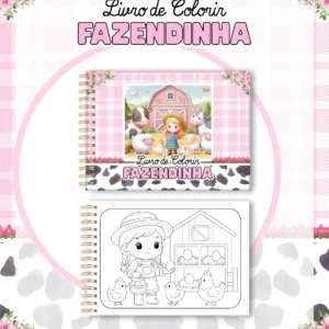 Arquivo Digital LIVRO DE COLORIR FAZENDINHA MENINA 01