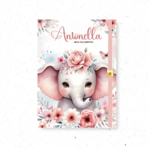 Arquivo Digital CADERNETA DE VACINA ELEFANTINHA FLORAL 01