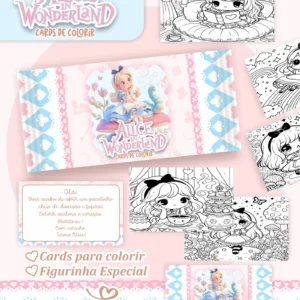 Arquivo Digital CARDS DE COLORIR -  ALICE 01