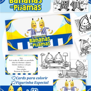Arquivo Digital CARDS DE COLORIR -  BANANAS DE PIJAMAS 01