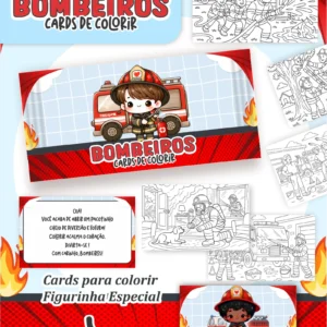 Arquivo Digital CARDS DE COLORIR -  BOMBEIROS 01