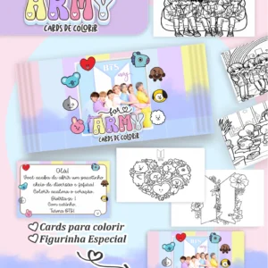 Arquivo Digital CARDS DE COLORIR -  BTS 01