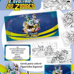 Arquivo Digital CARDS DE COLORIR -  CAVALEIROS DO ZODÍACO 01