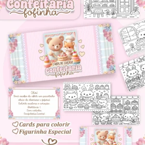Arquivo Digital CARDS DE COLORIR -  CONFEITARIA FOFINHA 01
