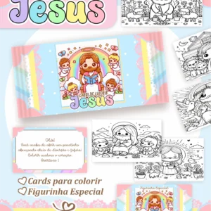 Arquivo Digital CARDS DE COLORIR -  CRISTÃO MENINA 01