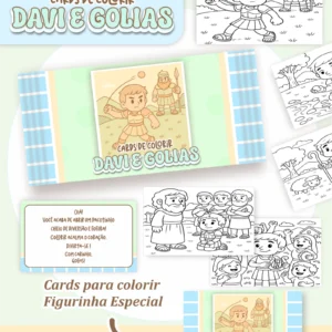 Arquivo Digital CARDS DE COLORIR -  DAVI E GOLIAS 01