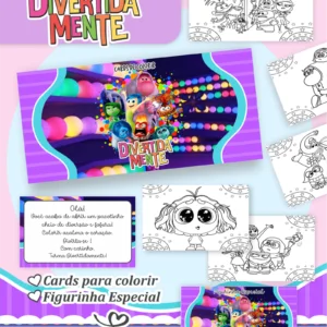 Arquivo Digital CARDS DE COLORIR -  DIVERTIDAMENTE MENINA 01