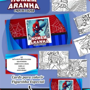 Arquivo Digital CARDS DE COLORIR -  HOMEM ARANHA 01