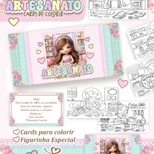 Arquivo Digital CARDS DE COLORIR -  I LOVE ARTESANATO 01
