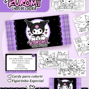 Arquivo Digital CARDS DE COLORIR -  KUROMI 01