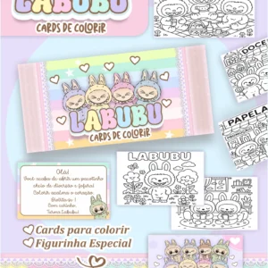 Arquivo Digital CARDS DE COLORIR -  LABUBU MENINA 01