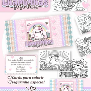 Arquivo Digital CARDS DE COLORIR -  LHAMINHAS FOFAS 01