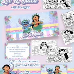 Arquivo Digital CARDS DE COLORIR -  LILO & STICH 01