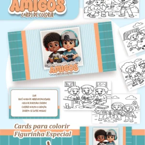 Arquivo Digital CARDS DE COLORIR -  MOMENTOS DE AMIGOS 01