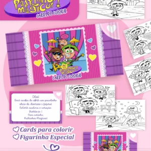 Arquivo Digital CARDS DE COLORIR -  PADRINHOS MÁGICOS 01