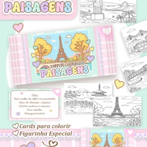 Arquivo Digital CARDS DE COLORIR -  PAISAGENS 01