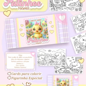Arquivo Digital CARDS DE COLORIR -  PATINHOS FOFOS 01